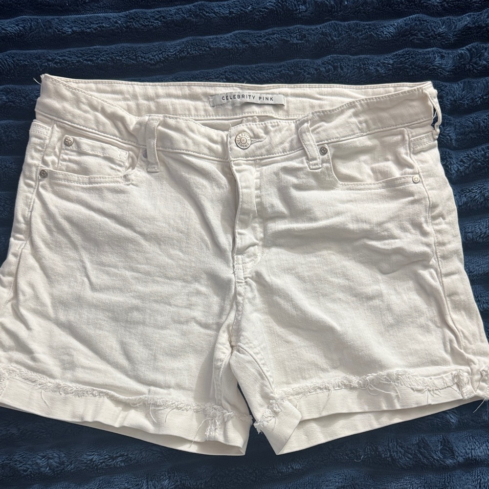 Celebrity Pink Women's White Jean Shorts